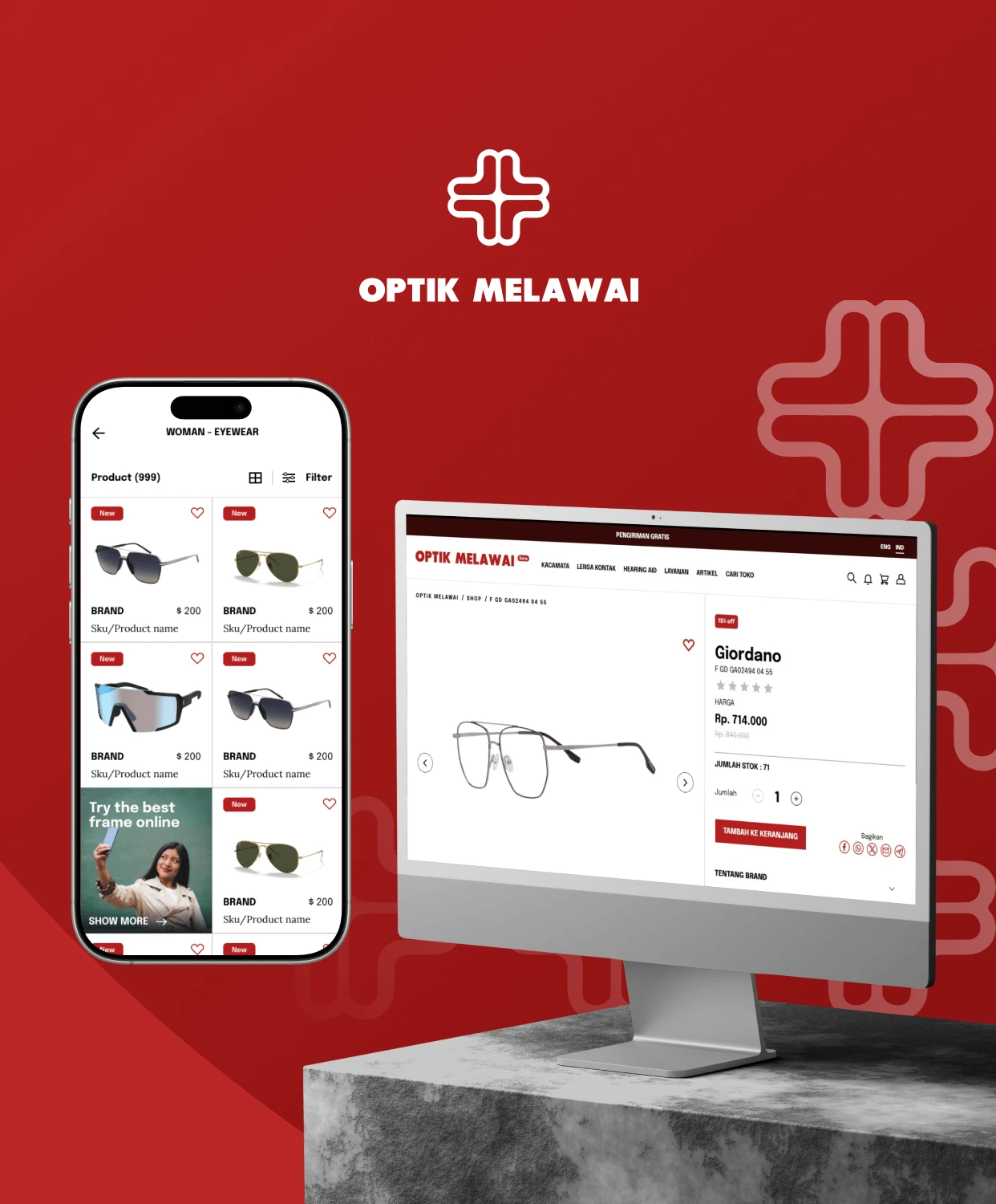 Optik Melawai Mobile App & Website